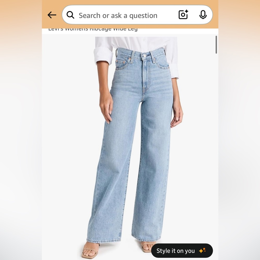 Levi's Womens Ribcage Wide Leg Jeans Size 26